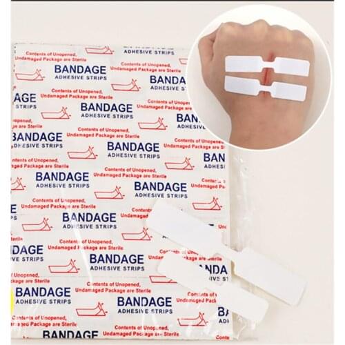 50PCS Waterproof Bandage Quick Stitch Band Aid Butterfly Adhesive Wound Closure Pulling Tape Outdoor Sports Emergency Kit