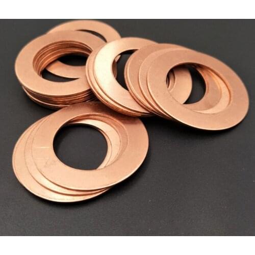 50pcs M2.5 copper washer gasket flat pad mat washers gaskets red Cu pads mats 4mm-15mm outside diameter 0.8mm thick
