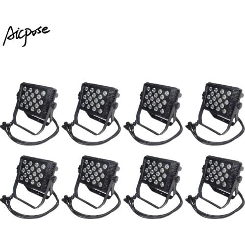 8Pcs/lots Outdoor Rainproof Par Light 18x12w RGBW 4in1 Wall Washer IP65 Waterproof 18*12w Led Stage Lighting Square Par Light