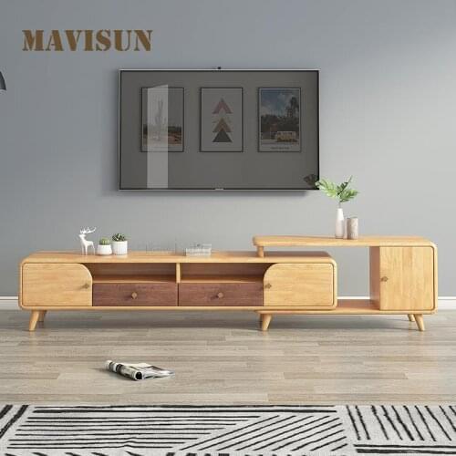 American Pastoral Solid Wood Small Apartment TV Stand Simple Classical Floor Storage Cabinet Minimalist Furniture For TV Chic