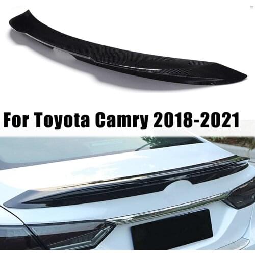Car Exterior Rear Trunk Wing Tail Roof Top Lid Spoiler for Toyota Camry 2018-2021 Gloss Black Carbon Fiber ABS Rear Spoiler