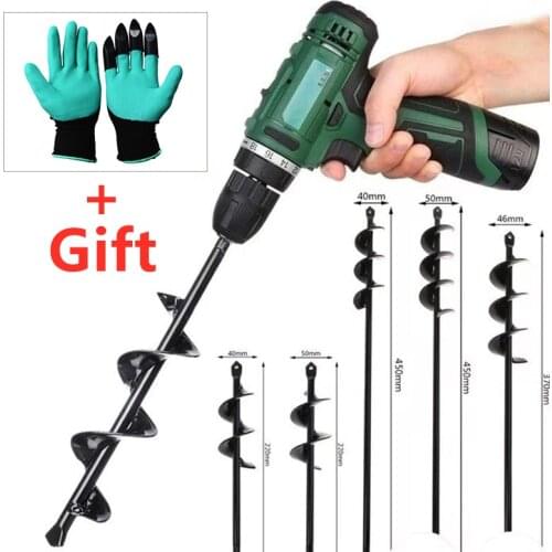 13 sizes Garden Planting Auger Spiral Hole Drill Bit Small Earth Planter Post Hole Digge Fence Borer Petrol Post Hole Digger