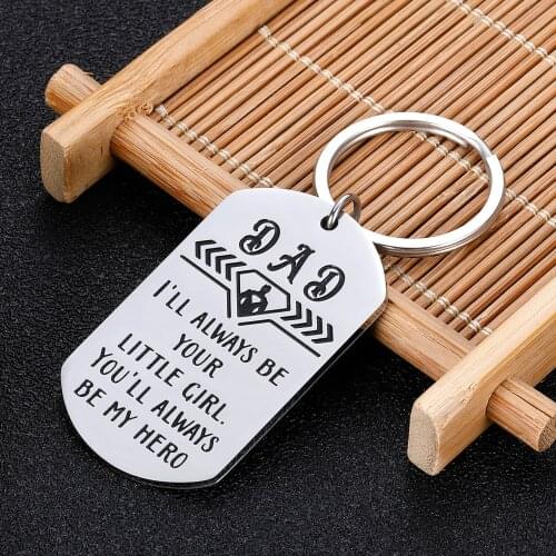Fathers Day Key Chains Gifts for Best Father From Daughter Step Dad Car Keychains Gift for Dad Puppy Wedding Gifts for Father