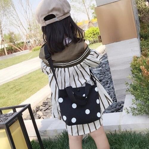 Women Mini Purse Handbag Canvas Cute Simple Dot Diagonal Handbag Crossbody Bags For Women School Bags