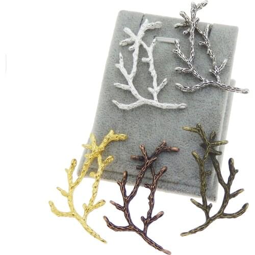 GraceAngie Mixed Colors 10PCS Copper Tree Branch Handmade Holes Charms Jewelry Finding Accessory Crafts 52*23*3mm 52220
