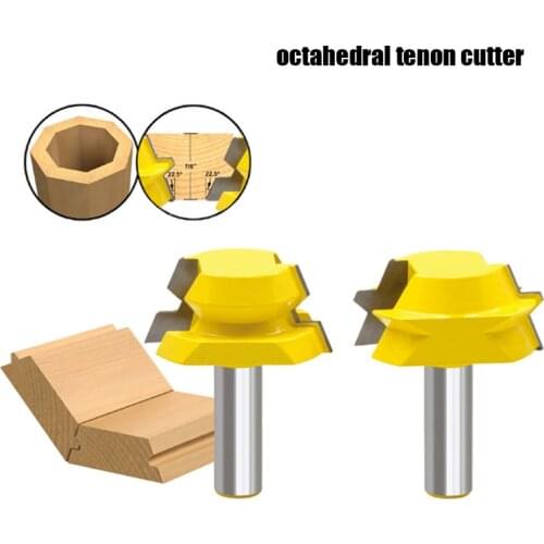 Engraving machine woodworking milling cutter plate cutter barrel cutter high grade 1 / 2 handle 2-piece regular octahedral tenon