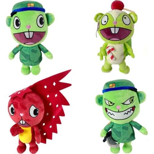 Kawaii Happy Tree Friends Plush Dolls 28cm Cartoon Anime Plush Toys Cute Soft Flippy Flakey Pillow Room Decor Doll Gift for Boys