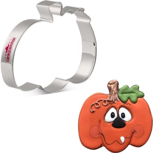 KENIAO Pumpkin Cookie Cutter For Halloween Party - 8.2 x 9.2 CM - Biscuit / Fondant / Pastry Cutter - Stainless Steel