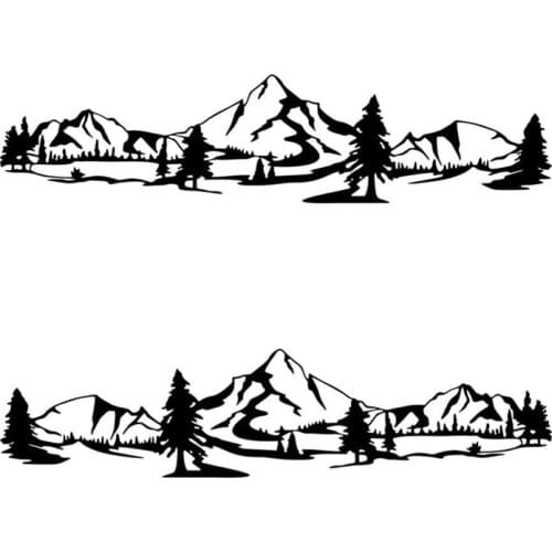 Creative Tree Decal Mountain Scene Car Stickers Motorcycle Decals Sunscreen Decoration Decals PVC 150cm X 35cm