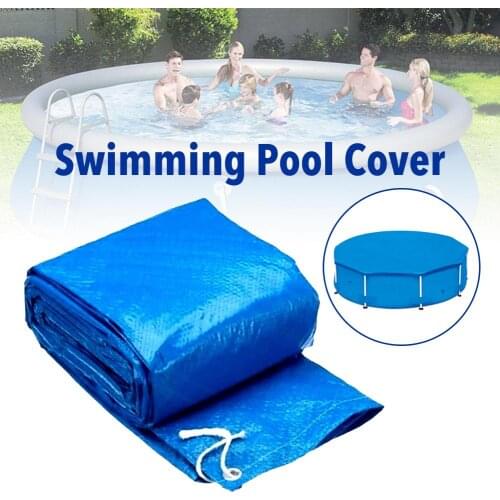 Round Pool Cover Thick Swimming Pool Dust Rainproof Pool Cover Ground Cloth Tarpaulin For Outdoor Family Garden Pool Accessories