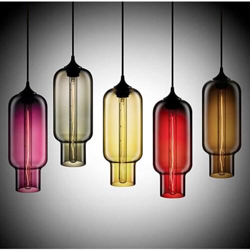 L Modern creative dining chandeliers Aisle stair chandeliers Spherical wine bottle chandelier glass chandeliers LED