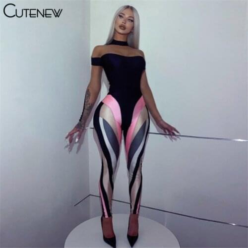 Cutenew Color Blocking Striped Print Skinny Leggings Women Summer Casual Slim High Waist Stretchy Lady Fitness Pants Streetwear