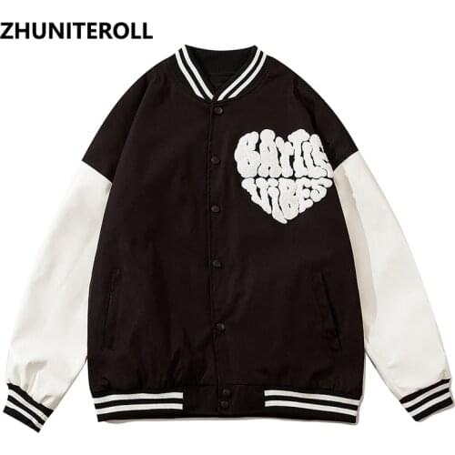 2021 Patchwork Bomber Men Jacket Embroidery Letter Hip Hop Harajuku Baseball Coats Streetwear Windbreaker Black Tops Clothing