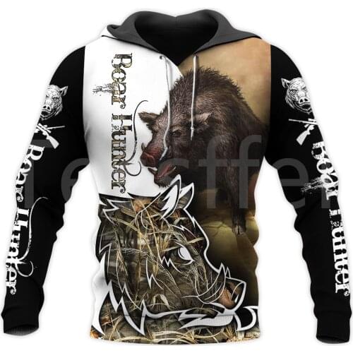 Tessffel Hog Hunting Boar Hunter Animal Camo Tattoo Harajuku Pullover 3DPrint Men/Women Tracksuit Unisex Casual Funny Hoodies N8