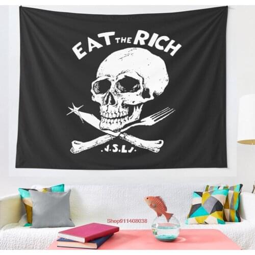 Patti Smith Eat The Rich T Shirt Sticker Hoodie Mask tapestry Wall Hanging Tapestries for Living Room Bedroom Decor