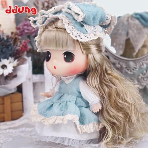 New doll 18cm retro blue gauze princess dress doll dressup diy doll