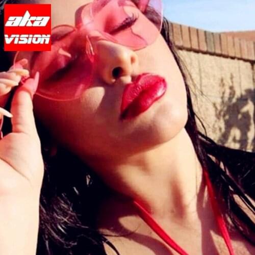 AKA VISION Heart-shaped Sunglasses Women Rimless Eyewear Women/Men Plastic Sun Glasses Classic Vintage Oculos De Sol Feminino