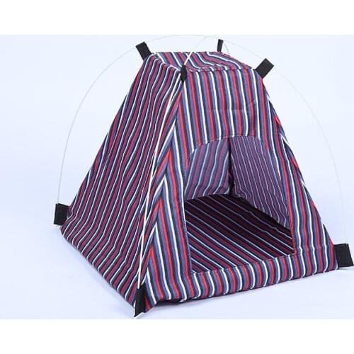 4colors Oxford Pet Tent House Cat Bed Portable Teepee with Thick Cushion for Puppy Dog House Dog Kennels With Thick Cushion