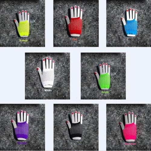 Fishnet Mesh Fingerless Wrist Gloves Men Women Costume Party Nightclub Dance Accessories Multicolor High Quality