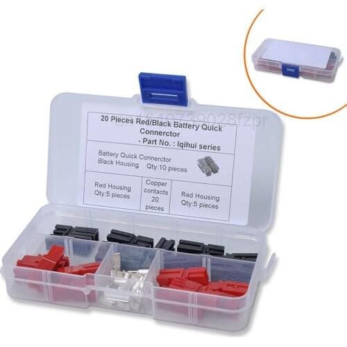 Suitable for Anderson 15a Single-stage Plug Small Red and Black Power Connector with Terminal 10 Pair Sleeve Box