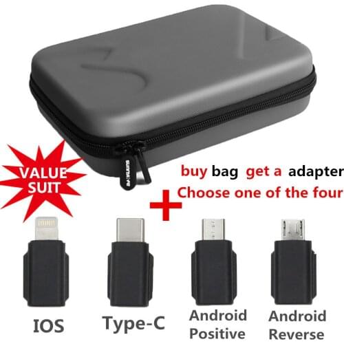 Portable Protective Storage Bag Handheld Gimbal Boxes Bags and Smartphone Adapter Micro USB (Android) TYPE-C IOS for OSMO POCKET