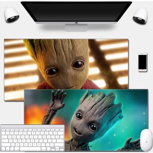 Large Size Disney Anti-Slip Mouse Pad Thickened Gamer Mat for Gaming Mouse Laptop Desk Rocket Raccoon Baby Groot