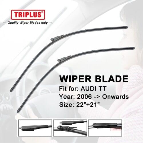 Wiper Blade for AUDI TT (2006-Onwards) 1set 26"+26",Flat Aero Beam Windscreen Wiper Frameless Soft Boneless Wiper Blades