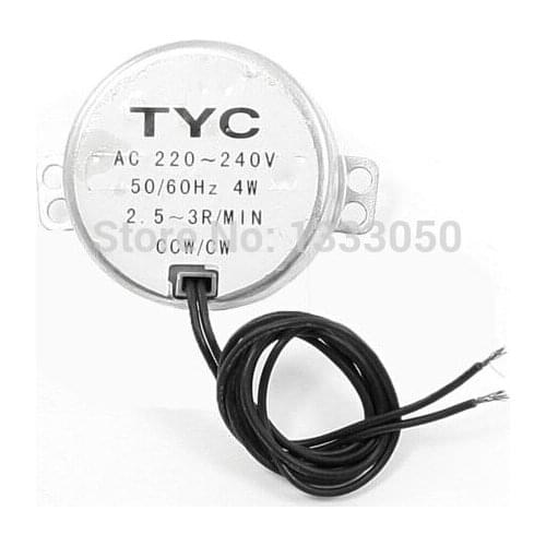 220-240VAC 4W Black Double Wires 2.5-3RPM/min Synchronous Motor for Micro Oven