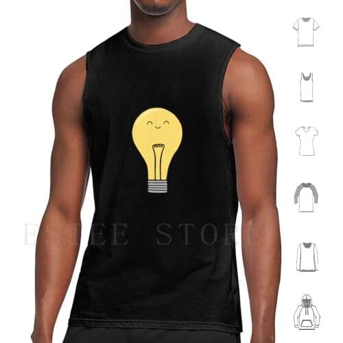 Glow Tank Tops Vest Lightbulb Light Glow Cute Bulb Lights Party Adorable Small Silly Light Up Glow In The Dark Glowy