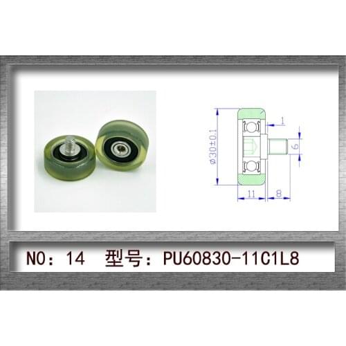 Window M6X8 Screw Polyurethane Enclosure 608Z Bearing Roller Diameter 30mm Thickness 11mm 10pcs/lot