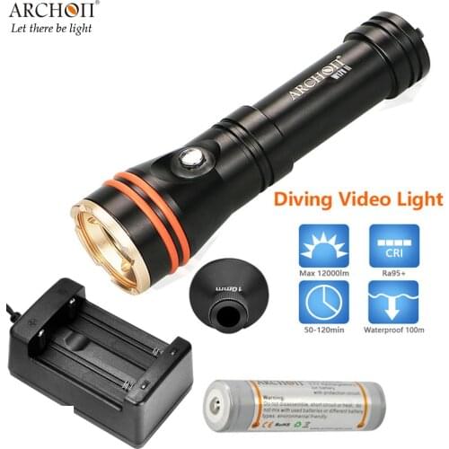 ARCHON D11V II Diving flashlight CREE XM-L2 U2 max 1200 lumen dive torch underwater 100 meter waterproof with battery charger