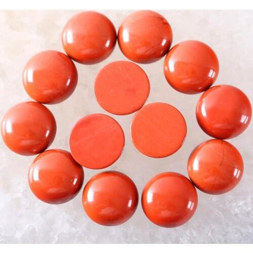 10Pcs 12MM 16MM Round Cabochon CAB Bead Natural Stone Red Jaspers No Drilled Hole Bead For DIY Jewelry Gift for Men Women