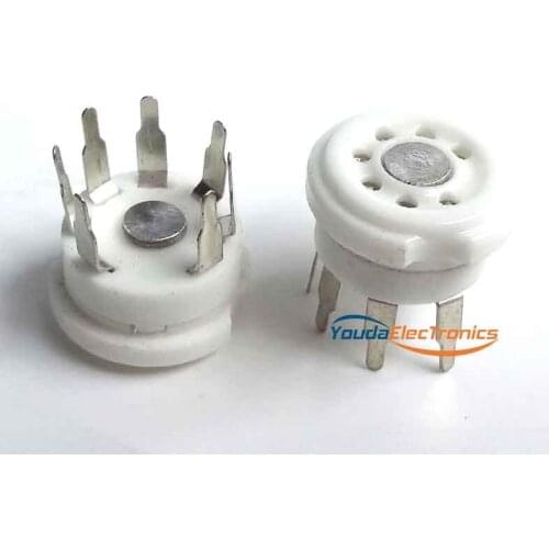 10PCs Silver plated GZC7-Y PCB mounting 7pin Vacuum tube socket for 6J1 6J2 6X4 6Z4 6K4 6A2 6J3