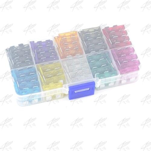 100pcs/lot Mini Auto Fuse 10 Value Car Fuse Blade Kit Assortment with Box 2A 3A 5A 7.5A 10A 15A 20A 25A 30A 35A
