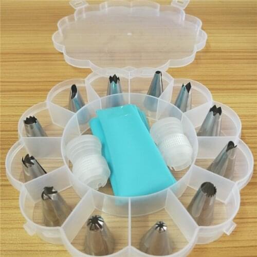 15 Pcs/Set Of Silicone Pastry Bag Decorating Nozzle Set Reusable Pastry Bag 12 Nozzle Groups Cake Decorating Tool