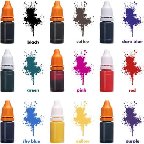 2 Pcs 10Ml Flash Refill Ink 9 Color Inking Photosensitive Seal Stamp Oil For Wood Paper Wedding Scrapbooking Make Office Supply