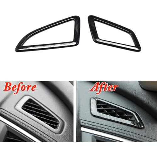 2pcs Carbon Fiber Color Car Interior Mouldings Air Condition Vent Outlet Cover Trim Decal For Honda Civic 2016-2017 Car Styling