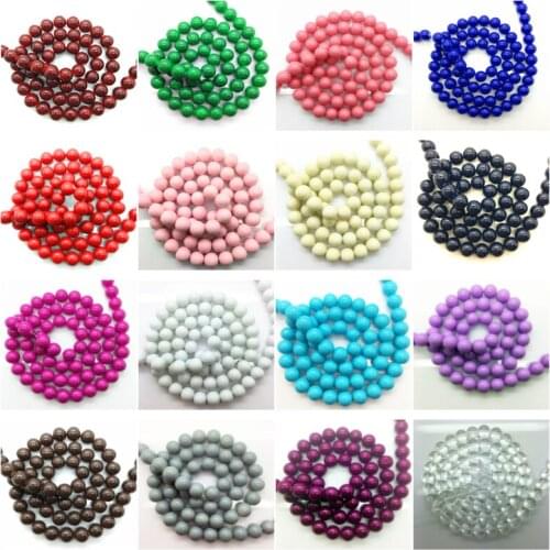 30pcs 10mmDIY Glass Pearl Round Spacer Loose Beads Jewelry Making