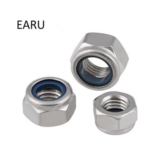 304 Stainless steel DIN985 Standard nylon lock nut Screw Bolt M2 M3 M4 M5 M6 M8 M10 M12 M14 M16 M20