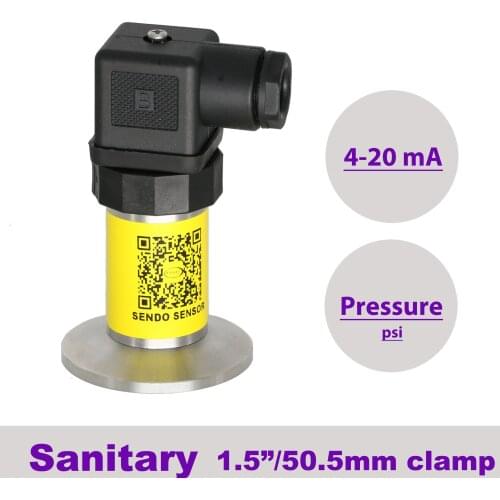 4 20mA signal, sanitary sensor, 1.5 in clamp, 5, 10, 15 psi gauge, 0 200, 100, 150psi, absolute pressure, 50, 75 psi, 12V, 24V