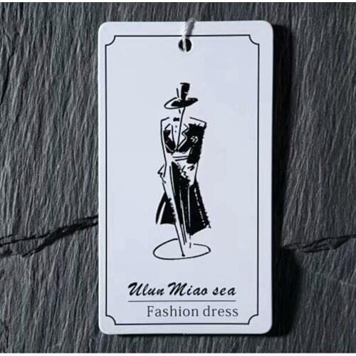 400gsm Custom design garment tags Coated paper clothing hangtag Customized Garment Labels 1000pcs