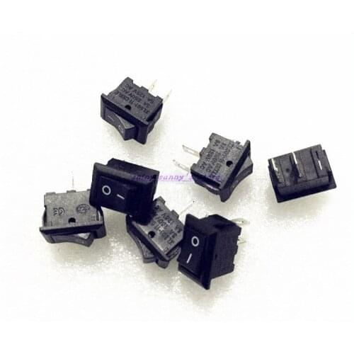 50pcs/Lot 2 Pin ON/OFF I/O 10*15MM SPST Snap in Mini Boat Rocker Switch 3A 250VAC 6A 125VAC Brand New