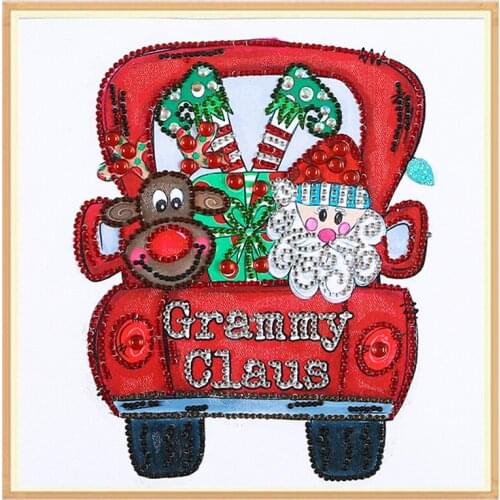 5D Diamond Painting Santa Claus Car Diamond Embroidery Animal Diamond Mosaic Pattern Special Shape Crystal Rhinestone Home Decor
