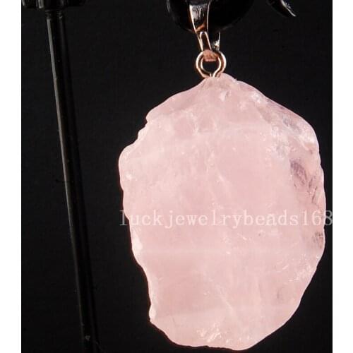 Free Shipping Fashion Jewelry 27x38x21mm Pink Crystal Freeform Women Men Pendant bead C4010