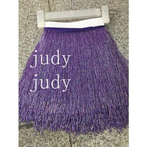 Free shipping stock tassel lace stock 5yard/bag YM234# 25cm Purple colourful Tassels for sawing dress fringe trim