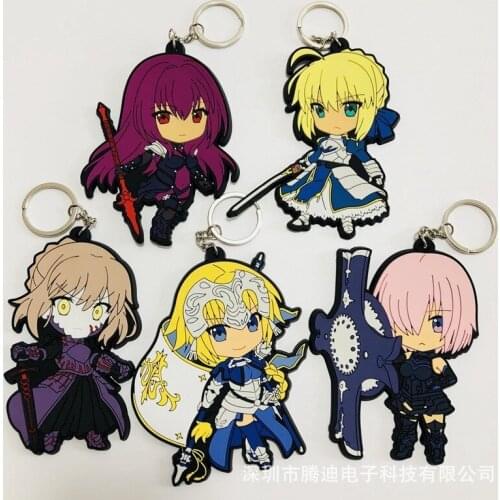 1PCS Fate Girls Anime Key Chain PVC Figure Keyring cute Toys Keychain Keyholder Birthday Gifts Unisex NEW