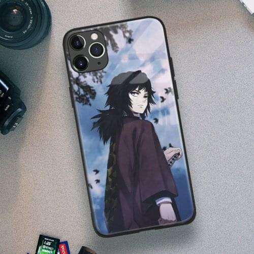 Giyu Tomioka Kimetsu No Yaiba Anime Soft TPU Glass Phone Case for IPhone SE 6s 7 8 Plus X Xr Xs 11 12 Mini Pro Max Samsung