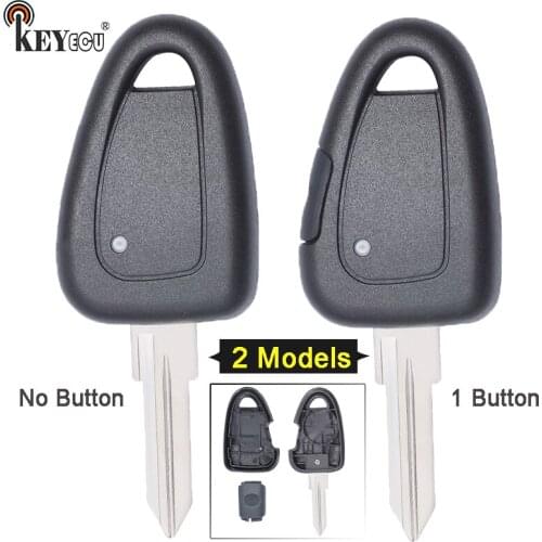 KEYECU for Fiat Iveco Ducato No / 1 Side Button Tansponder Key Shell Case Blank Fob with blade only shell