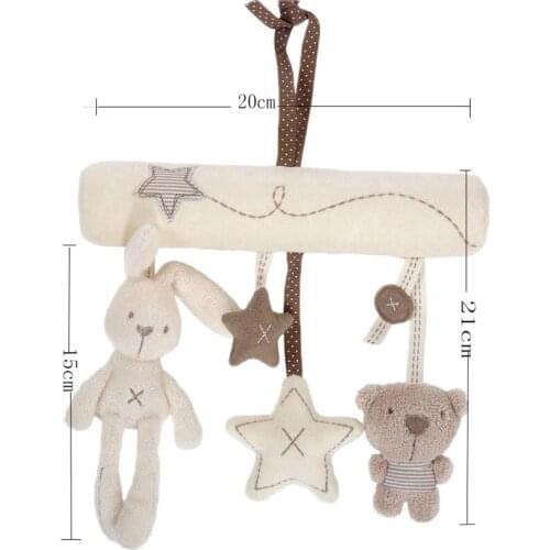 Infants Cradle Cute Rabbit baby music hanging bed safety seat plush toy Hand Bell Multifunctional Plush Toys G0186