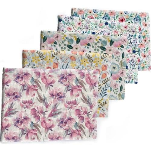 Lovely Flowers Design Pattern Printed Bullet Textured Liverpool Patchwork Tissue Kids home textile 50*145cm